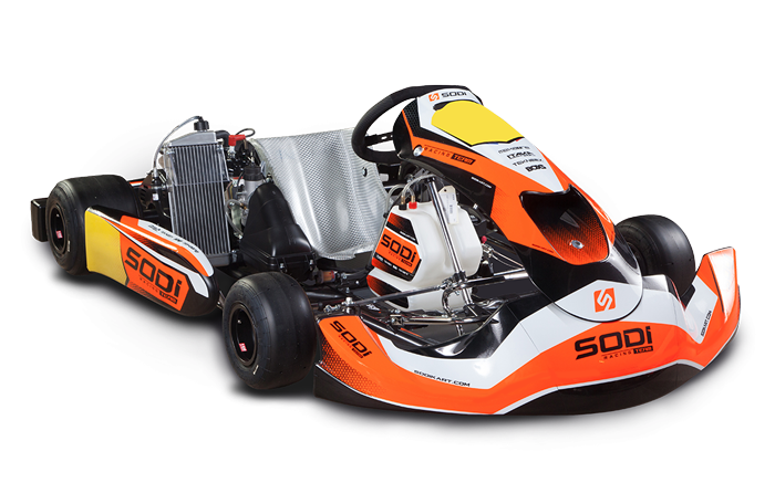Kart de compétition orange détouré, karting de Vuiteboeuf